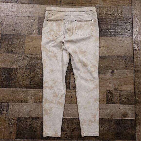 HUE Skinny Jean Jeggings Women’s Medium Cream Tie-Dye Stretch Denim 26.5” Inseam - Picture 10 of 10